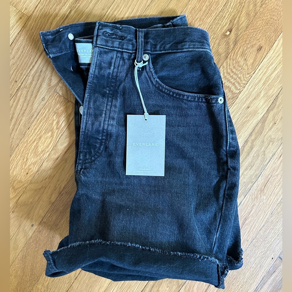 NWT Everlane Rigid Way-High Denim Shorts - 28